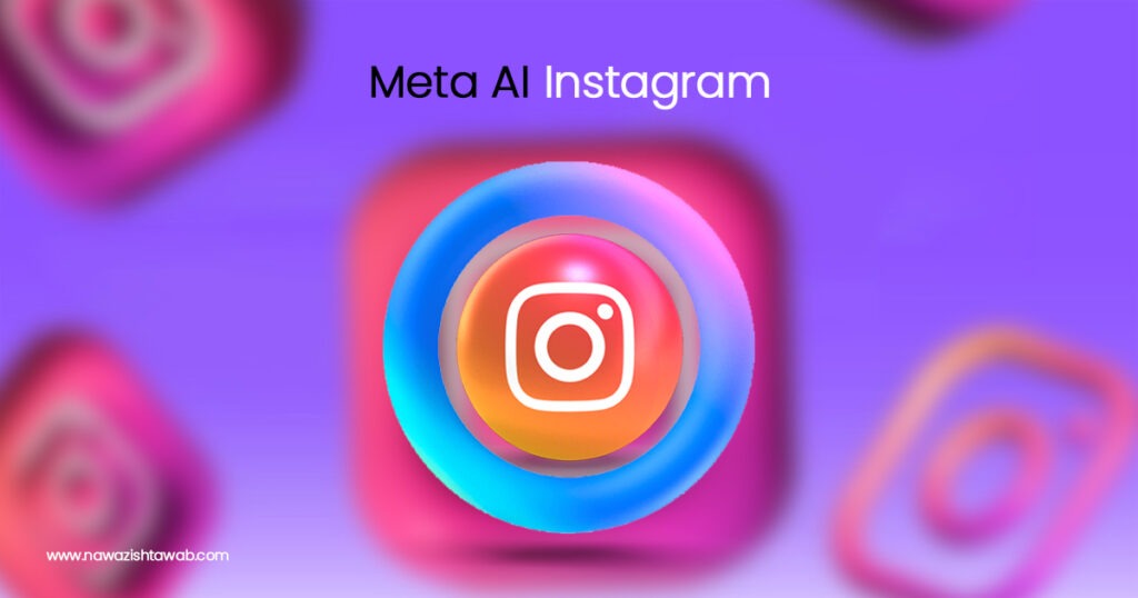 Illustration of accessing Meta AI on Instagram